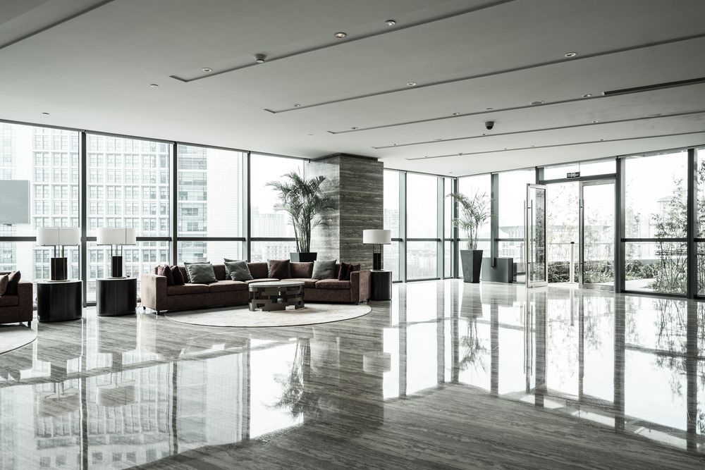 Modern Empty Lobby With Floor-to-ceiling Windows — Cachia Upholstery in Port Macquarie, NSW