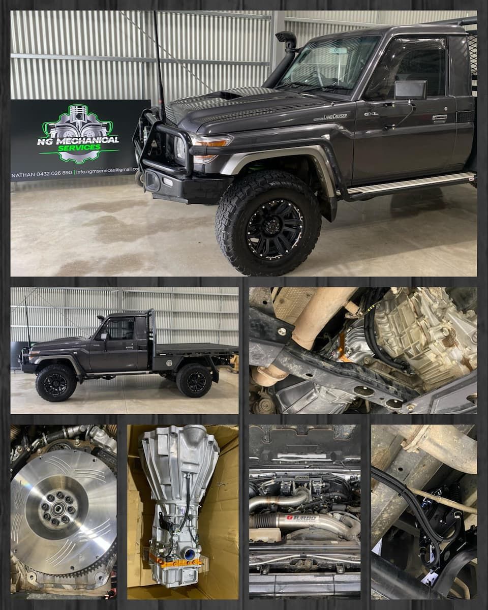 Collage of Pictures of a Truck and Its Parts — NG Mechanical Services in Thurgoona, NSW