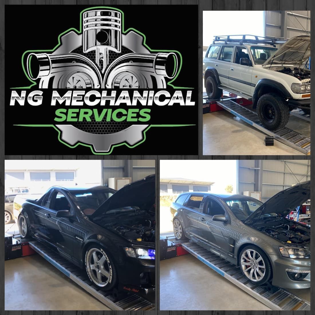 Logo for Ng Mechanical Services Shows a Car With Its Hood Open — NG Mechanical Services in Thurgoona, NSW