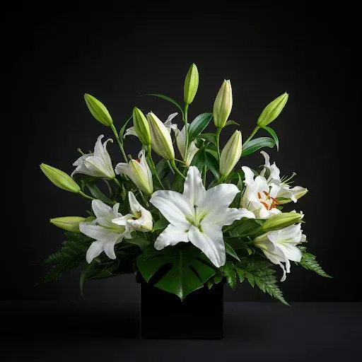 There are many different types of flowers in this bouquet.