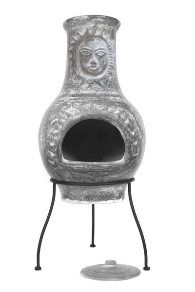 Sparkle Stone Handcrafted Chimney, Clay Chiminea Fire Pit