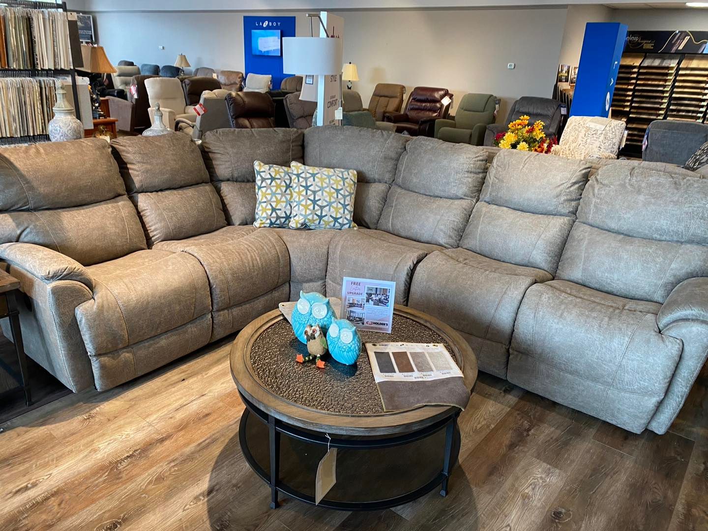 A living room filled with furniture and a coffee table.