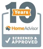 The home advisor logo is screened and approved for 10 years.
