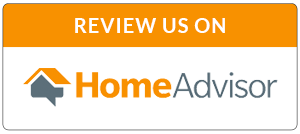 A home advisor logo that says `` review us on home advisor ''