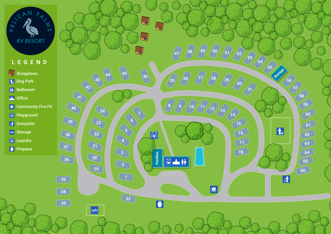 Pelican Palms RV Resort map