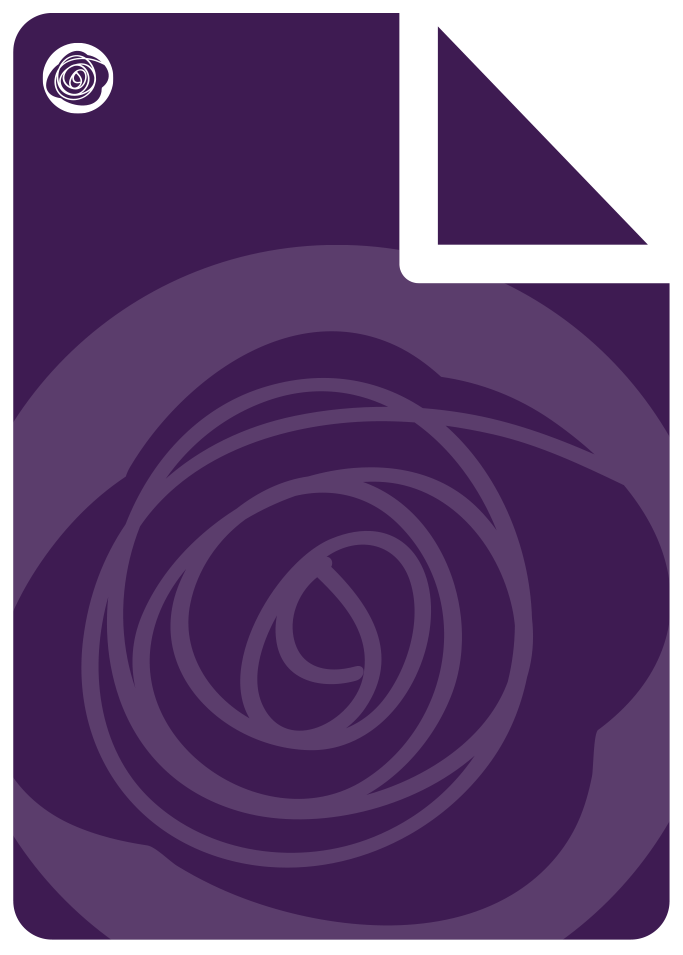A purple sheet of paper with a rose on it