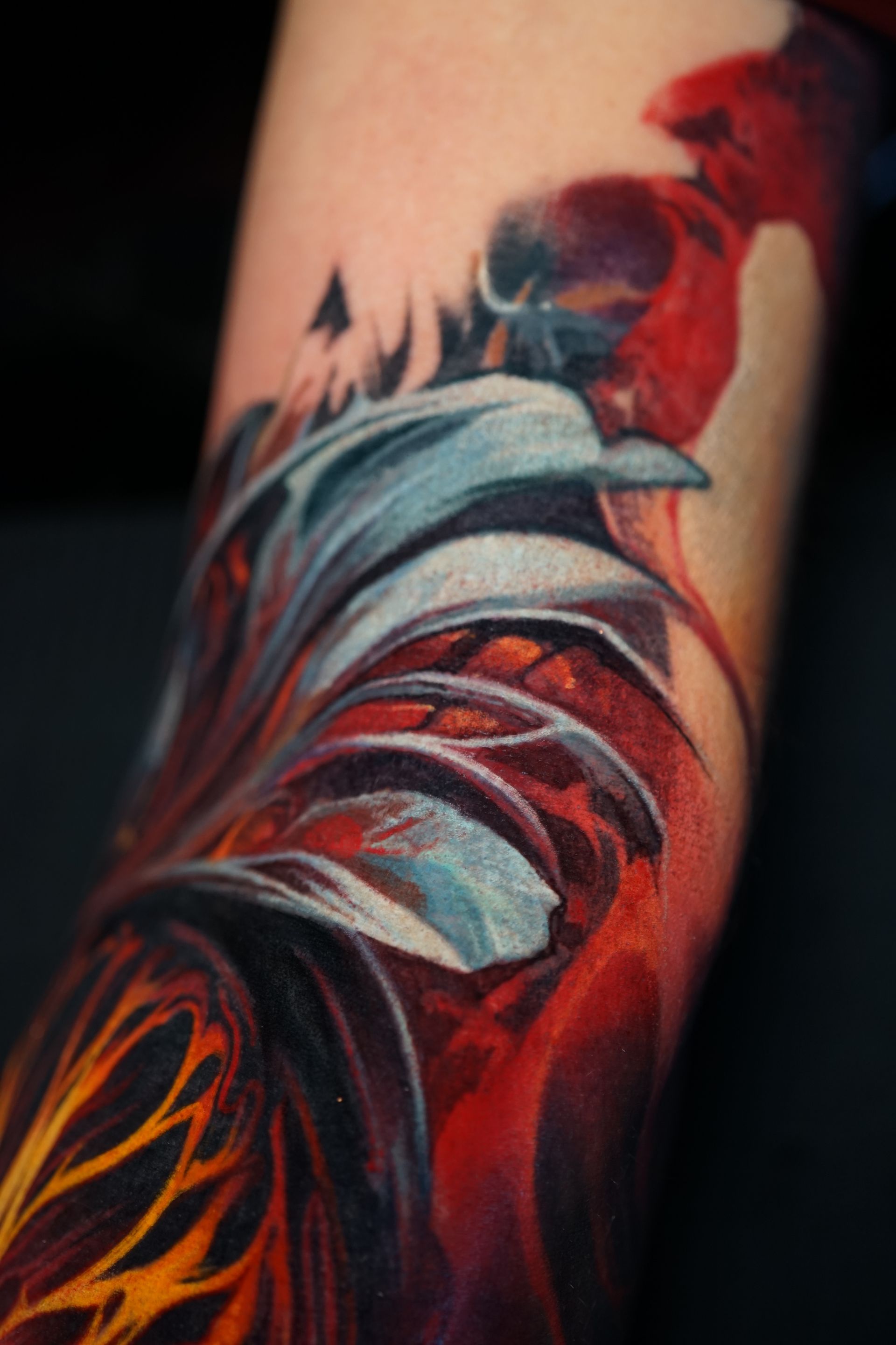 A close up of a tattoo on a person 's arm