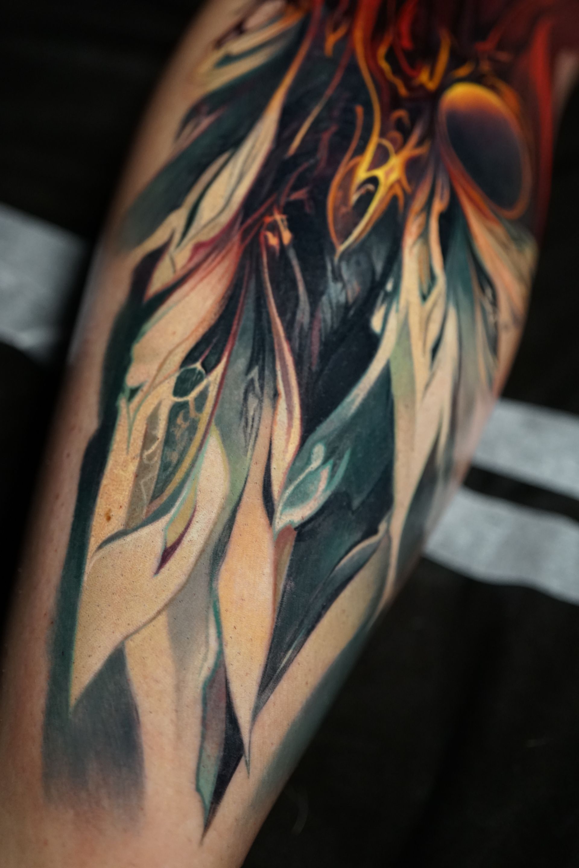 A close up of a tattoo on a person 's arm.