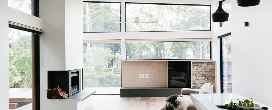 Hallway And A Living Room In A House With Sliding Glass Doors — Atherton Glass In Atherton, QLD