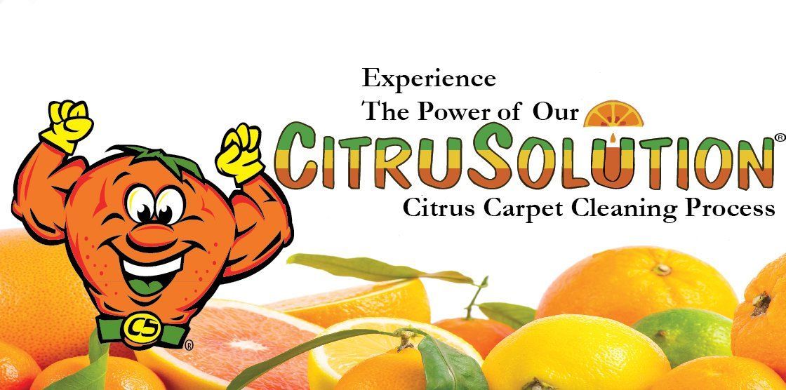 The logo for citrus solution shows an orange with muscles