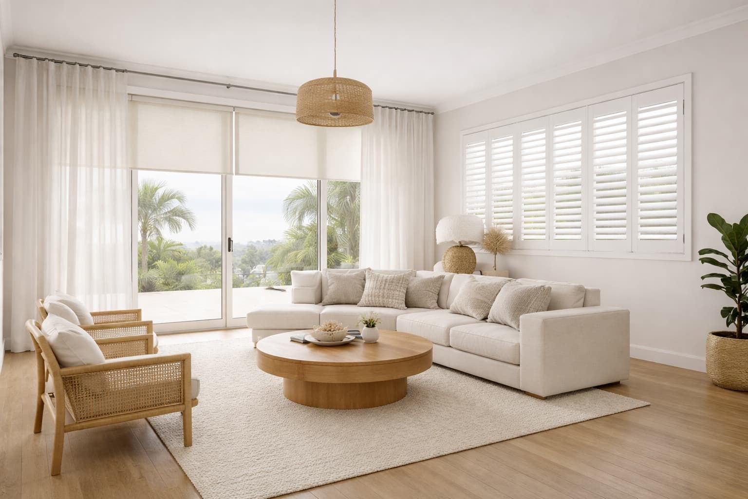 Blinds, curtains and shutters installed in modern Ballarat home