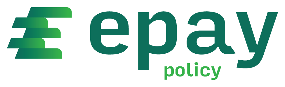 A green and white logo for epay policy