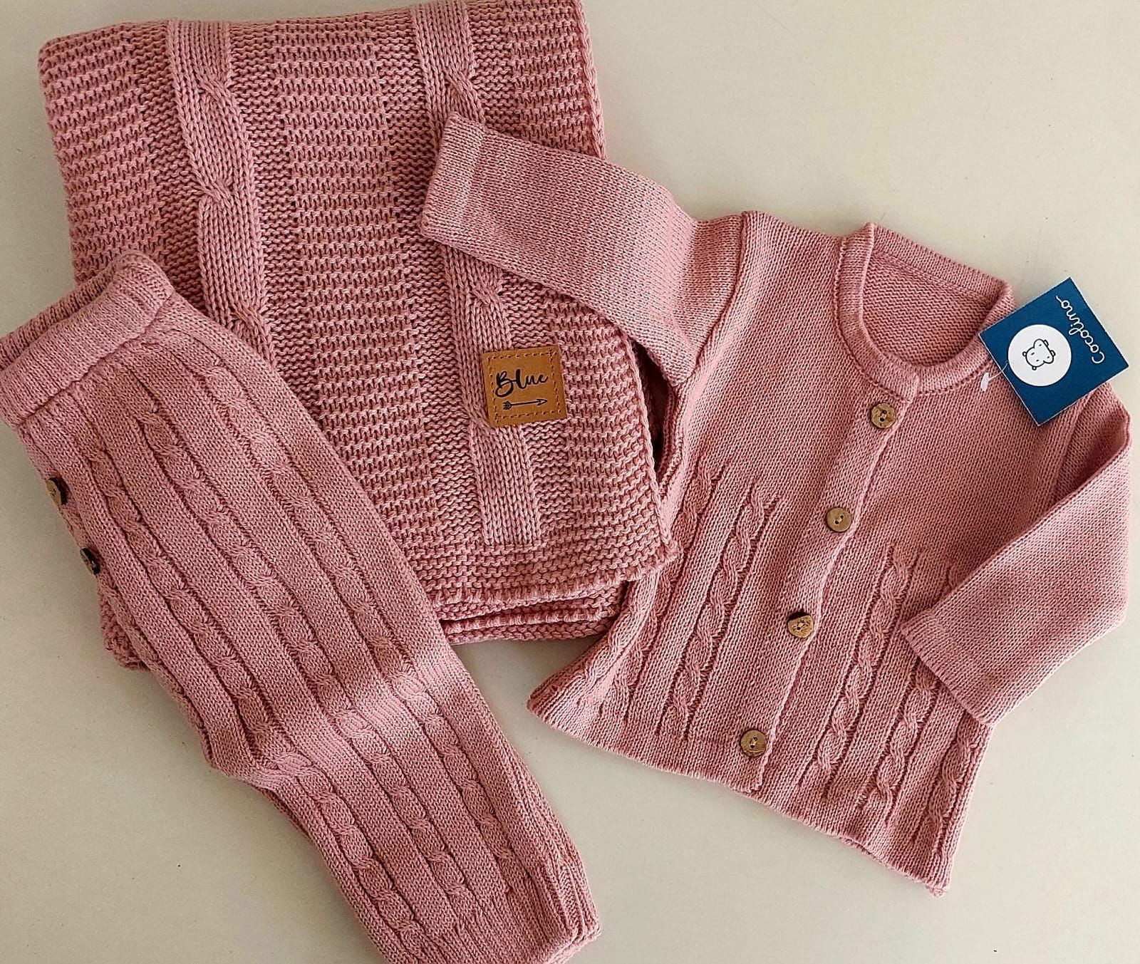 set tejido bebe 3 piezas