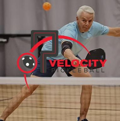 A man is playing pickleball with velocity pickleball