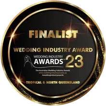 It is a Finalist in the Wedding Industry Award — GinaS Cairns Tropical Weddings in Parramatta Park, QLD
