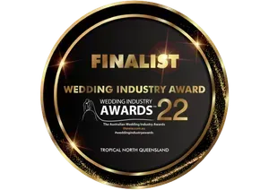 A Finalist Badge for the Wedding Industry Award — GinaS Cairns Tropical Weddings in Parramatta Park, QLD
