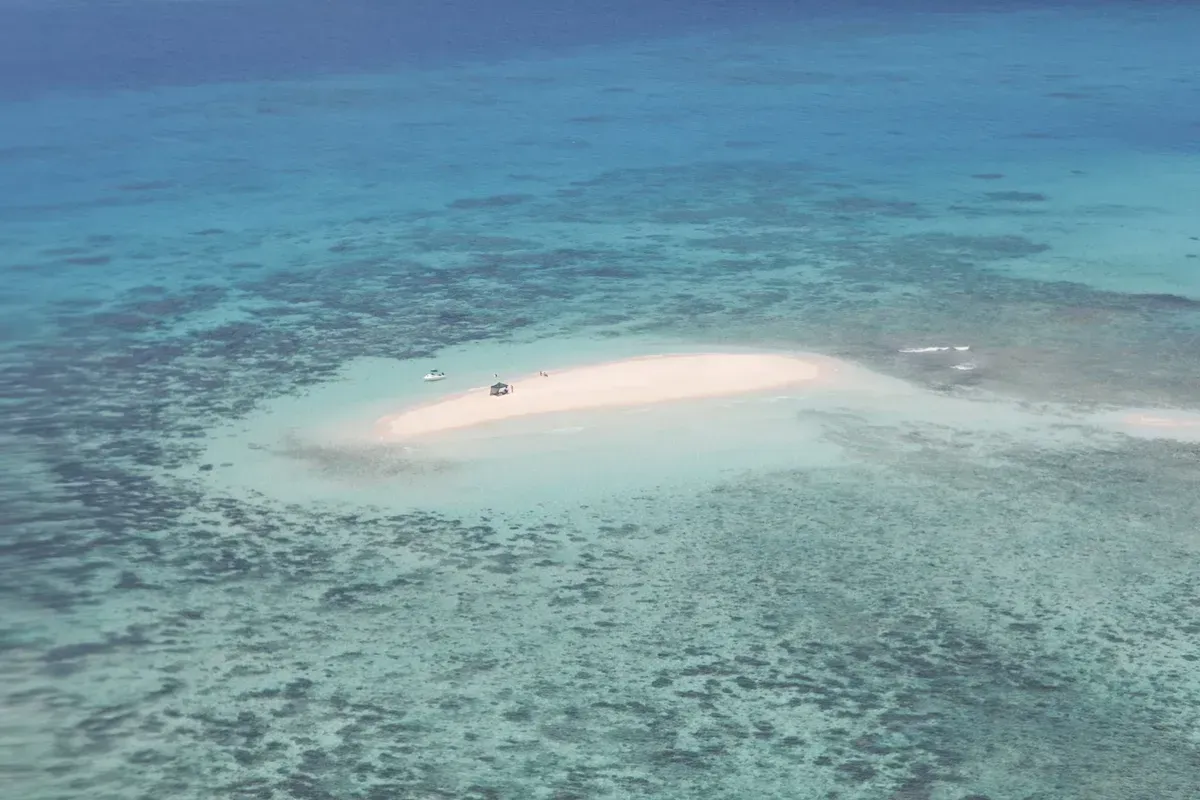 An Aerial View of a Small Island in the Middle of the Ocean — GinaS Cairns Tropical Weddings in Parramatta Park, QLD