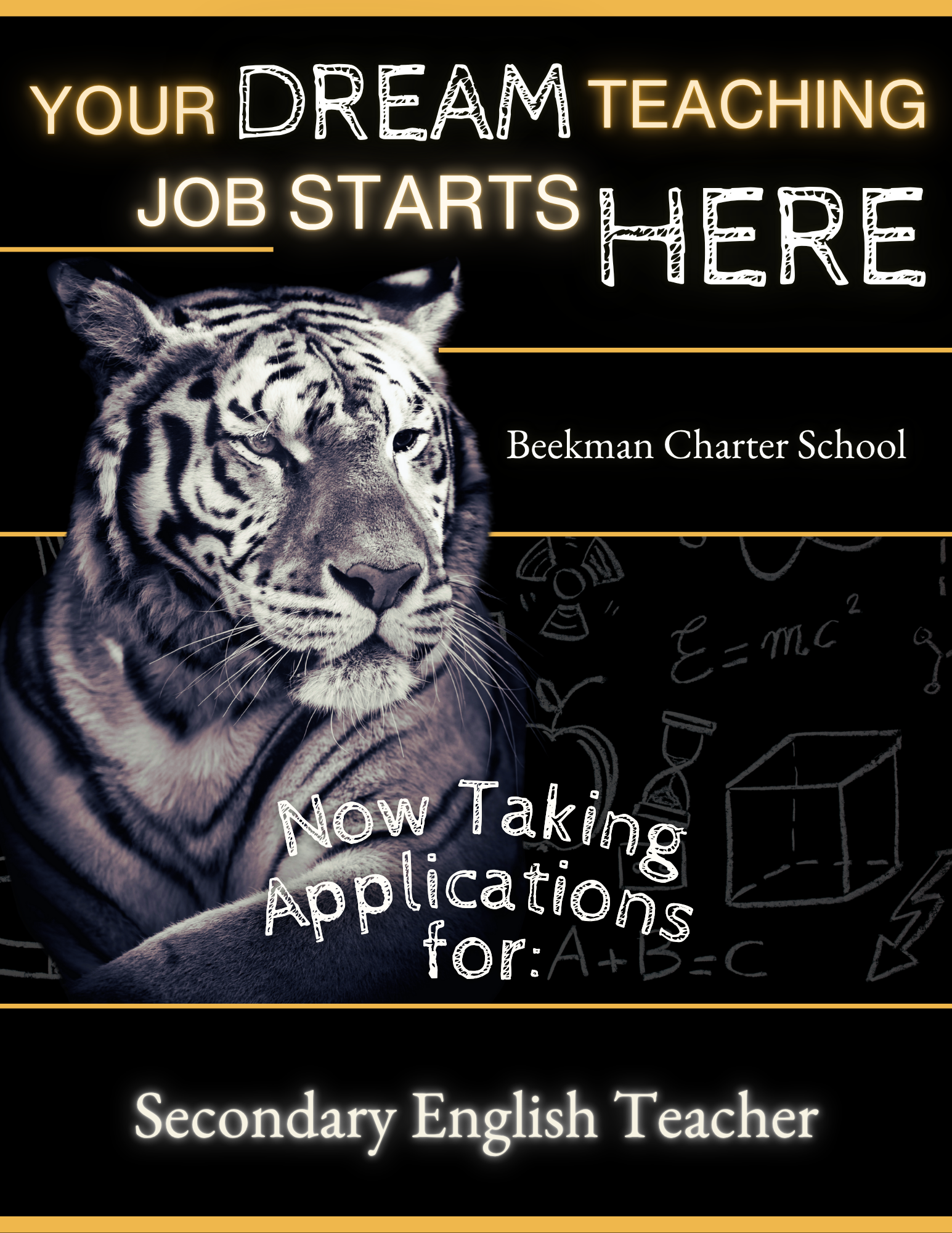 An advertisement for bus drivers for beckman charter school