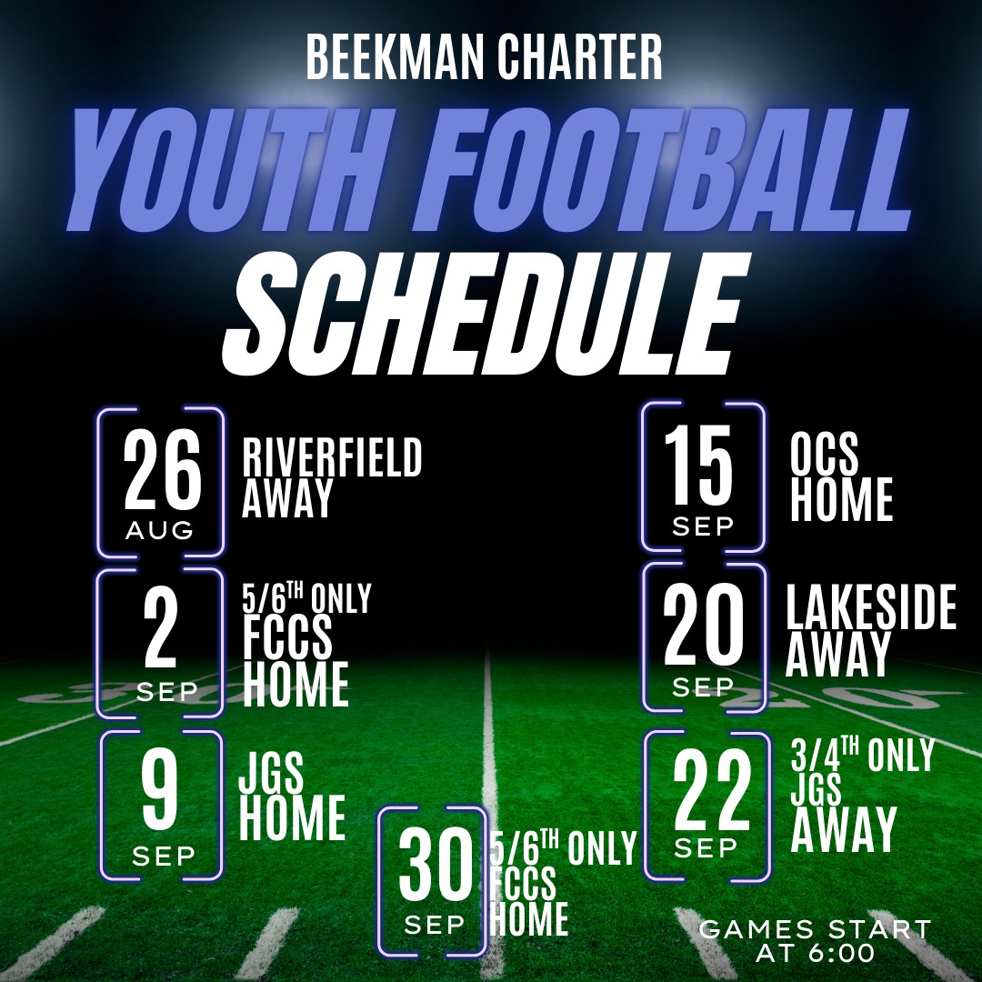 Bcs jr high football schedule for the 2024 season