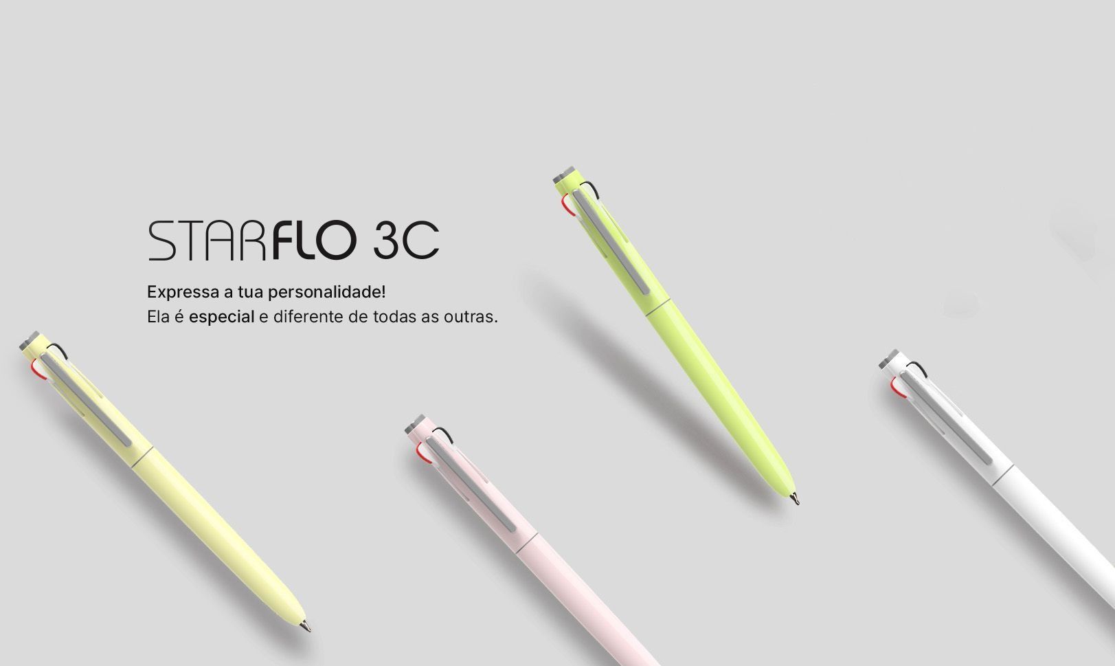 Canetas esferográficas 3 cores STARFLO da Morris
