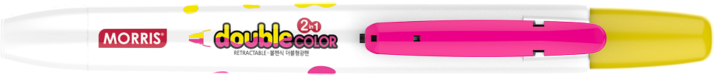 Traço do Sublinhador Fluorescente Duplo Amarelo e Rosa