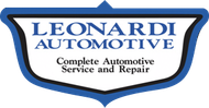Blue and white Leonardi Automotive logo with text "Complete Automotive Service and Repair".