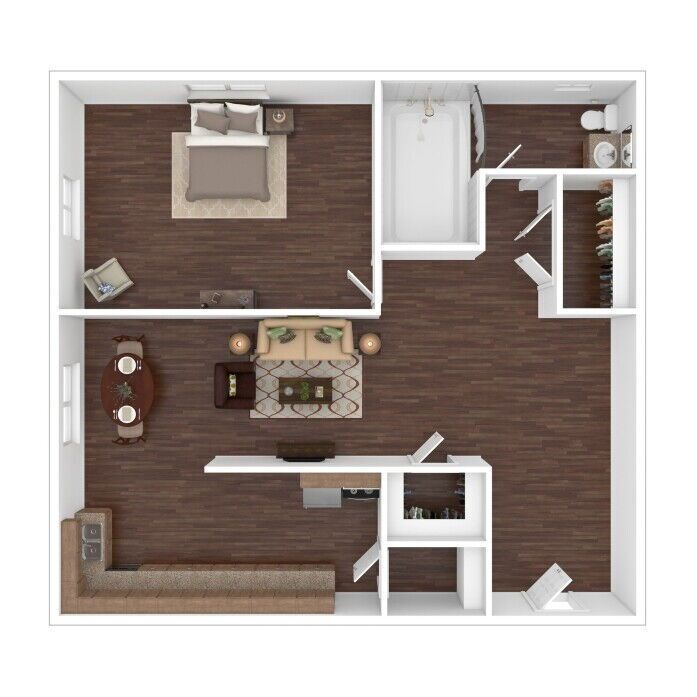 Floor Plan: 1 Bed · 1 Bath · Large · 700 SQ. FT.