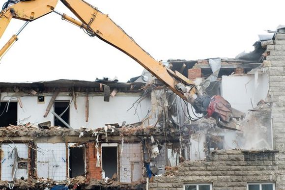 Ongoing residential demolition — Sacramento, CA — P&P Building Wrecking Inc.