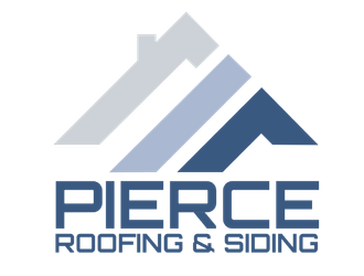 A logo for pierce roofing and siding