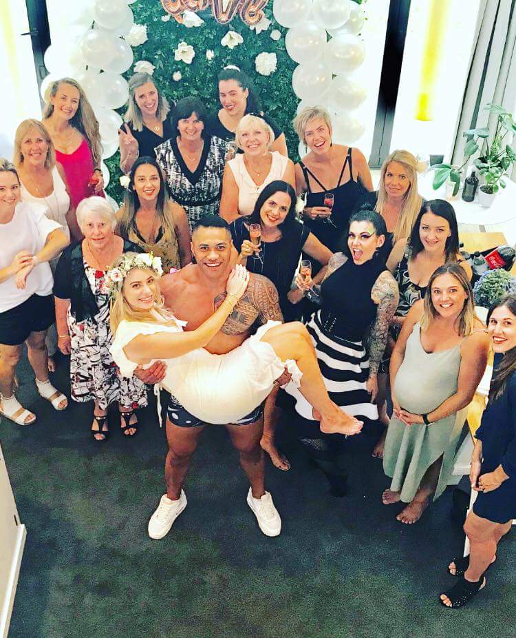 Male & female stripper enjoying at an event