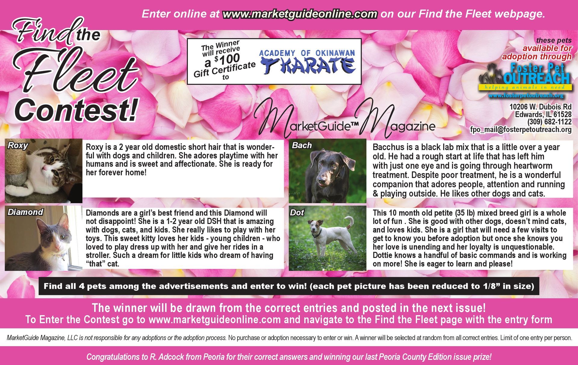 MarketGuide Magazine Find the Fleet Contest 1 winner foster pet outreach adoption of dogs and cats