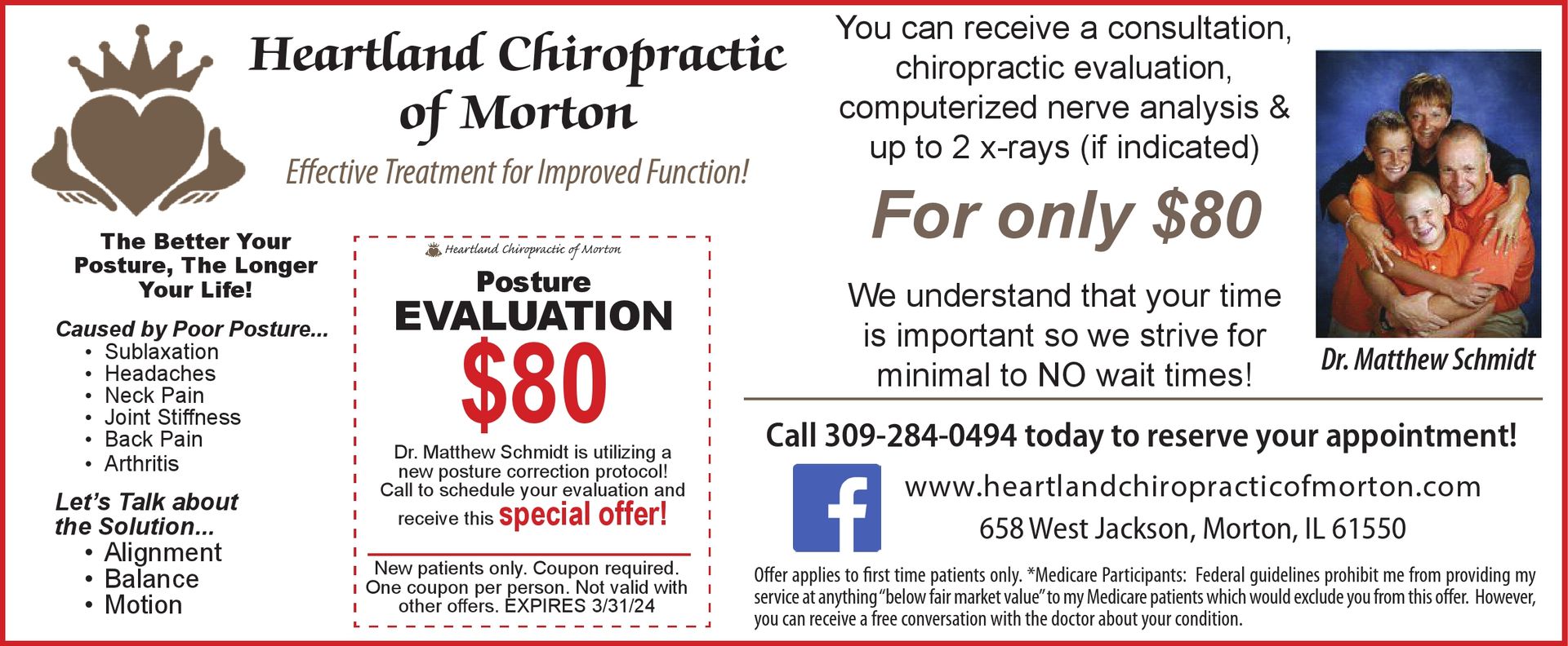 Heartland Chiropractic of Morton posture and consultation coupons Morton, IL