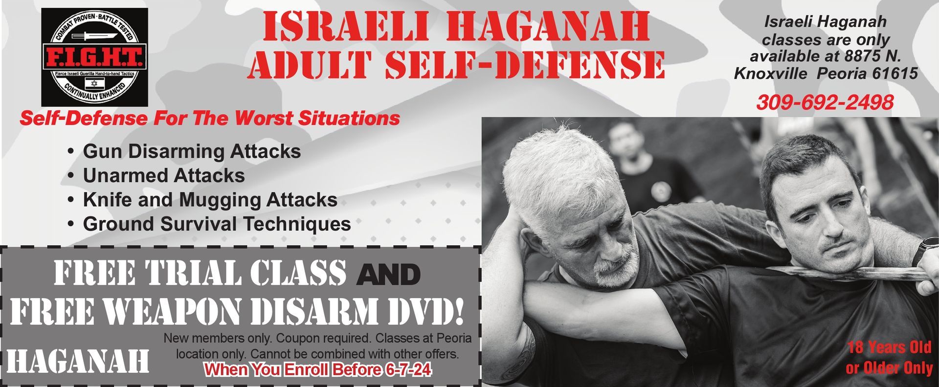Israeli Haganan Adult Self Defense coupon Peoria, IL