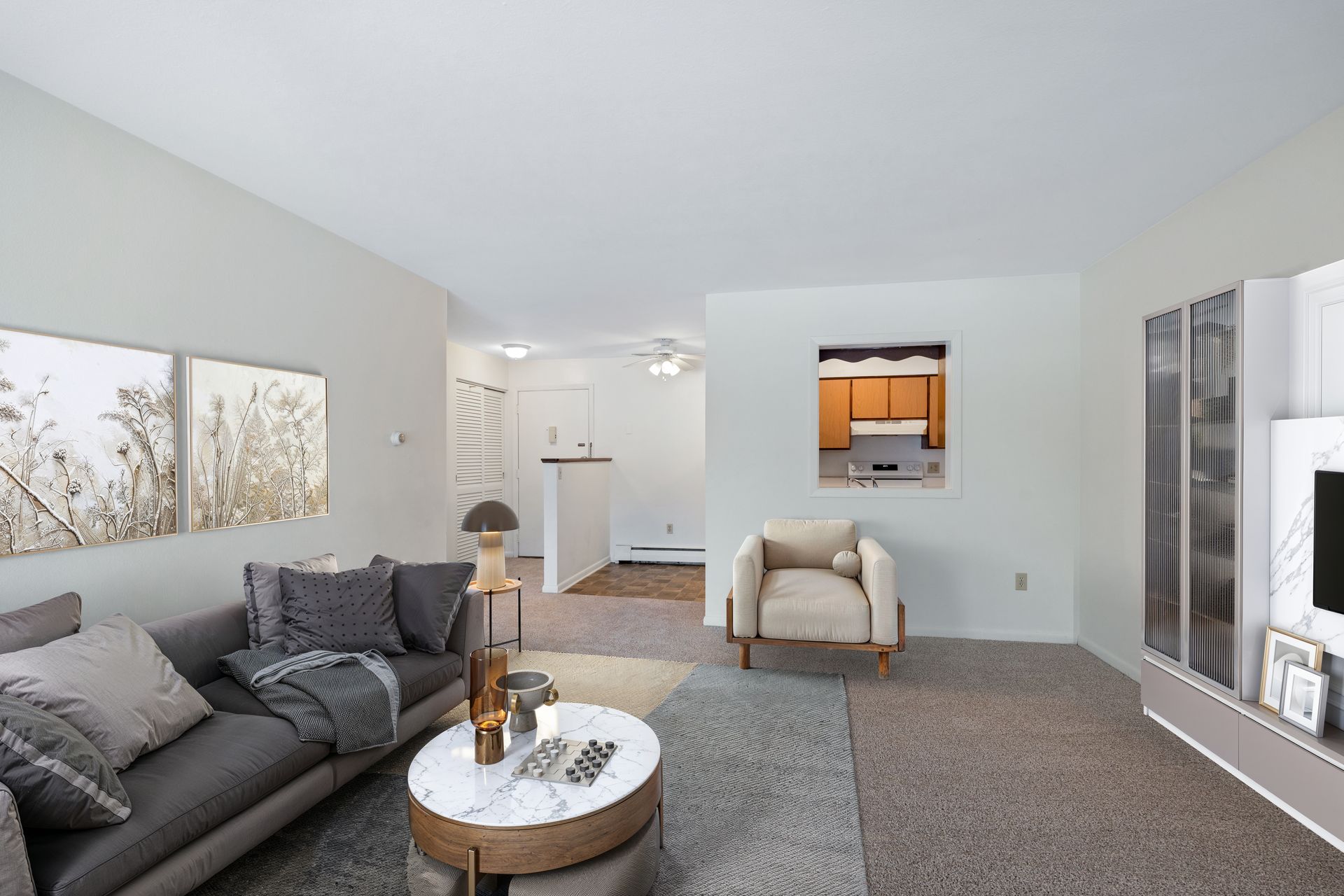 Photo of a living room with plenty of open space