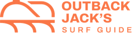 A logo for outback jack 's surf guide