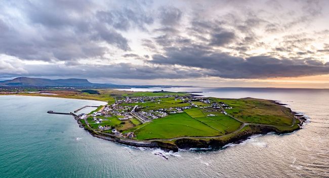 An aerial view of Mullaghmore , Sligo