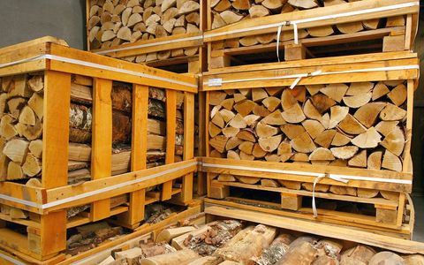 Firewood in crates