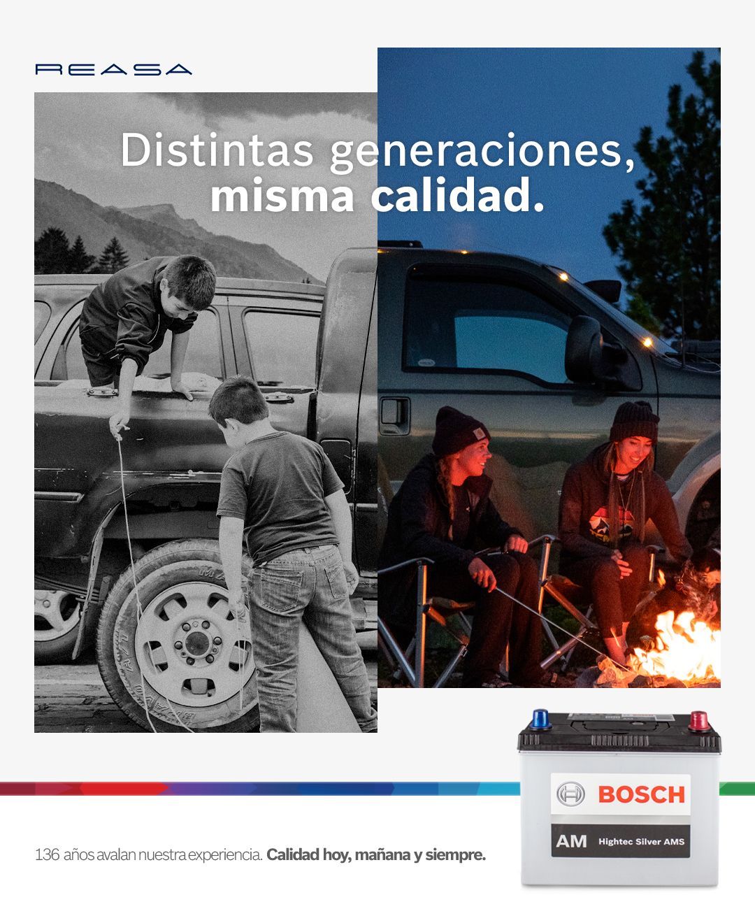 Un anuncio de baterías Bosch en español.