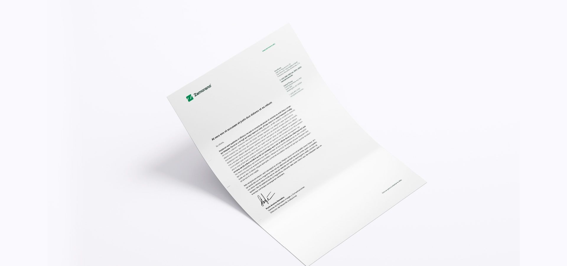 Papel membretado de zamorano