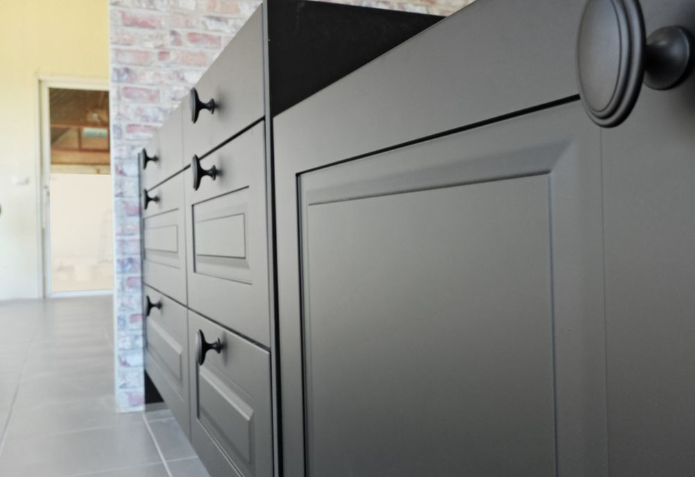 Modern Black Kitchen Cabinets With Matte Finish — The Right Kitchen Company In Berkeley, NSW