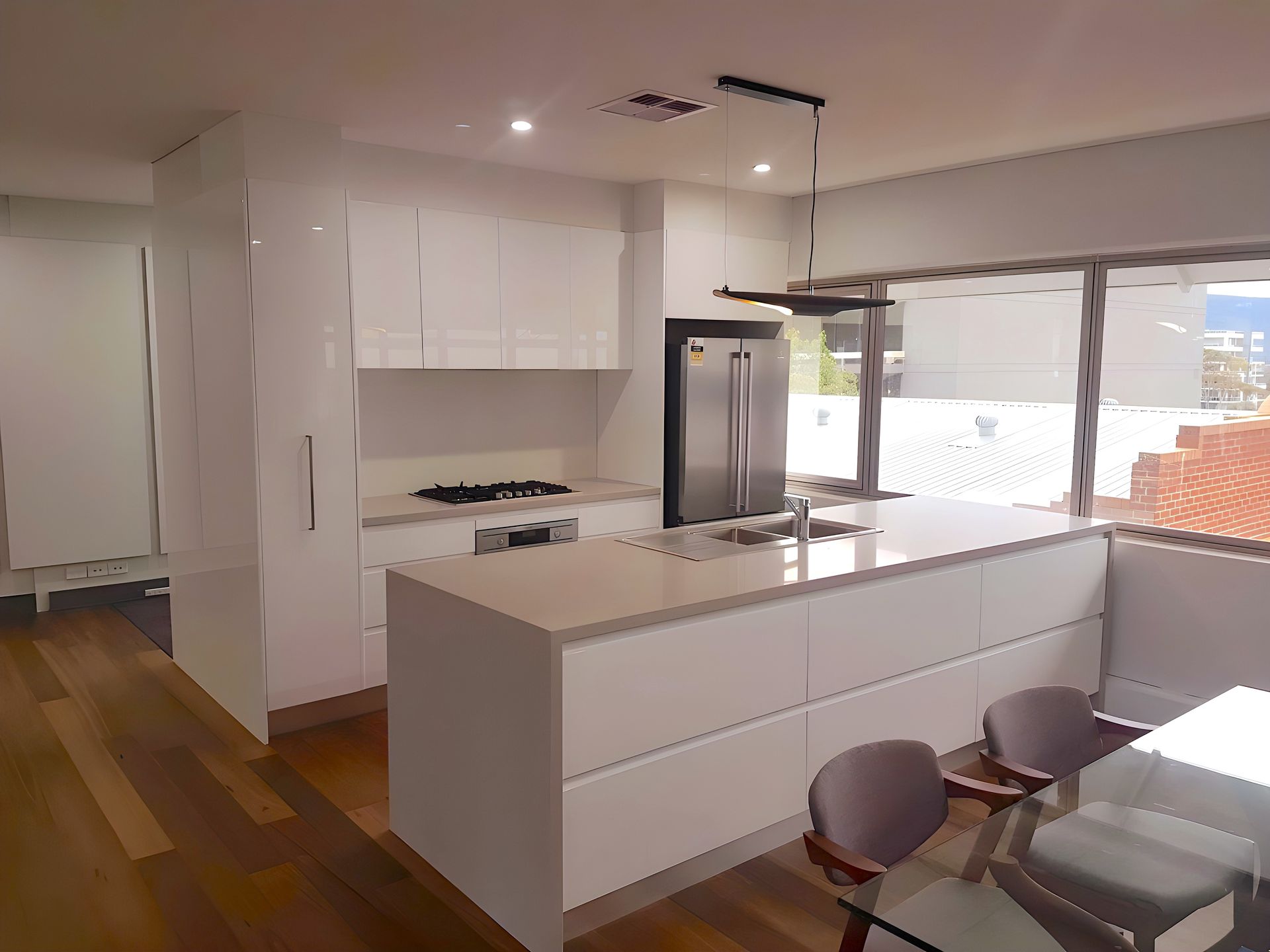 Kitchen with white cabinet drawers — The Right Kitchen Company In Berkeley, NSW