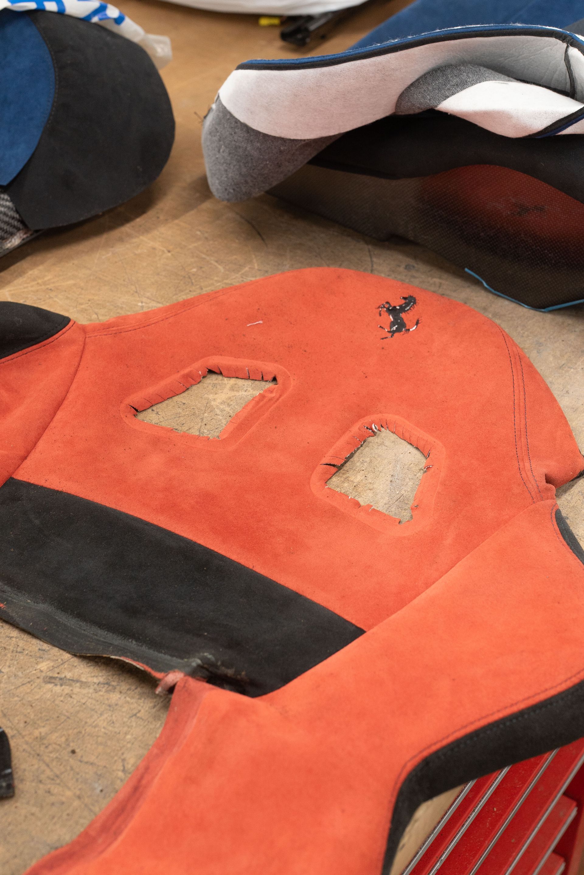 ferrari 360 Challenge Stradale red STG Sam seen through glass interior alcantara red restoration d:class