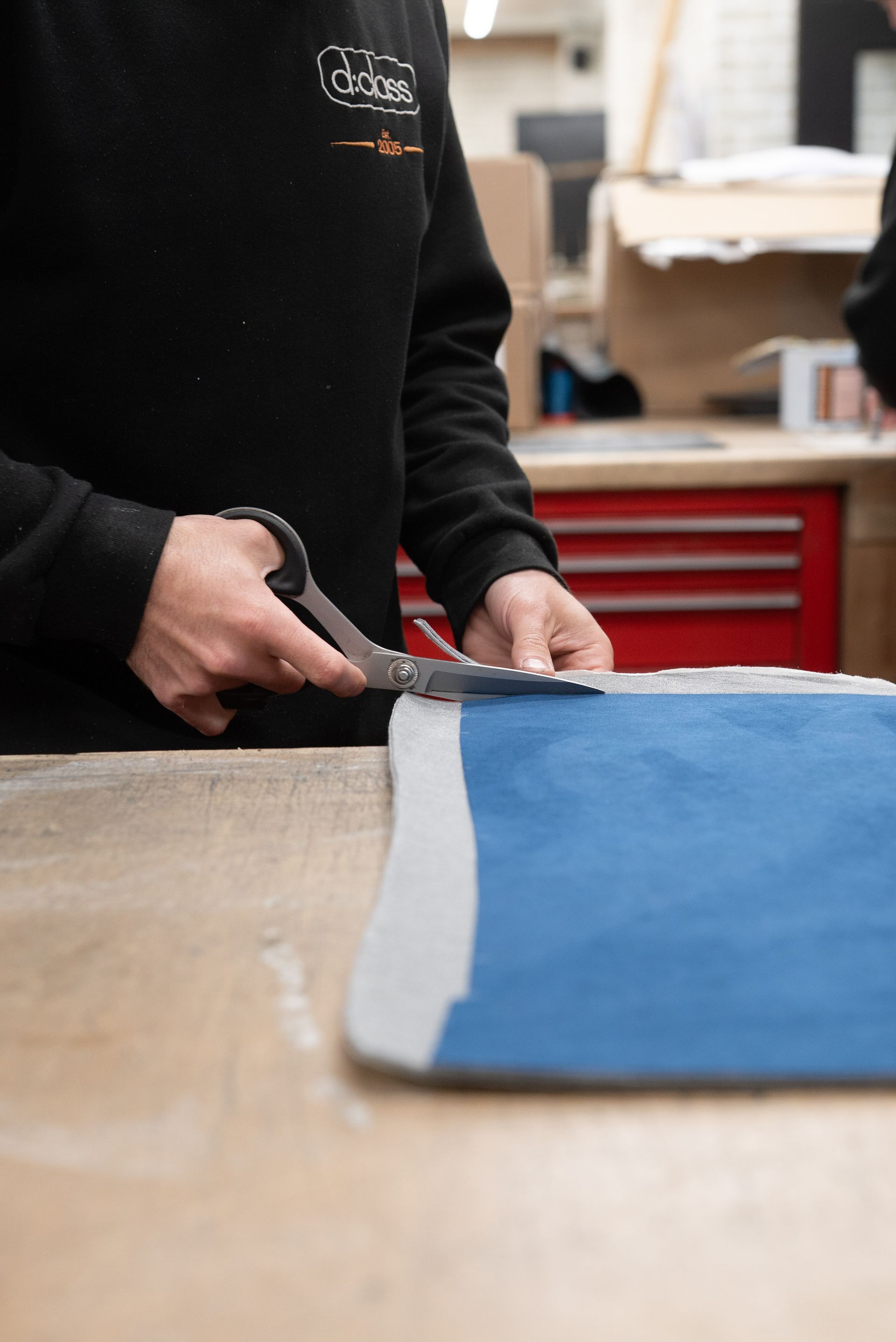 ferrari 360 Challenge Stradale red STG Sam seen through glass interior alcantara blue restoration d:class