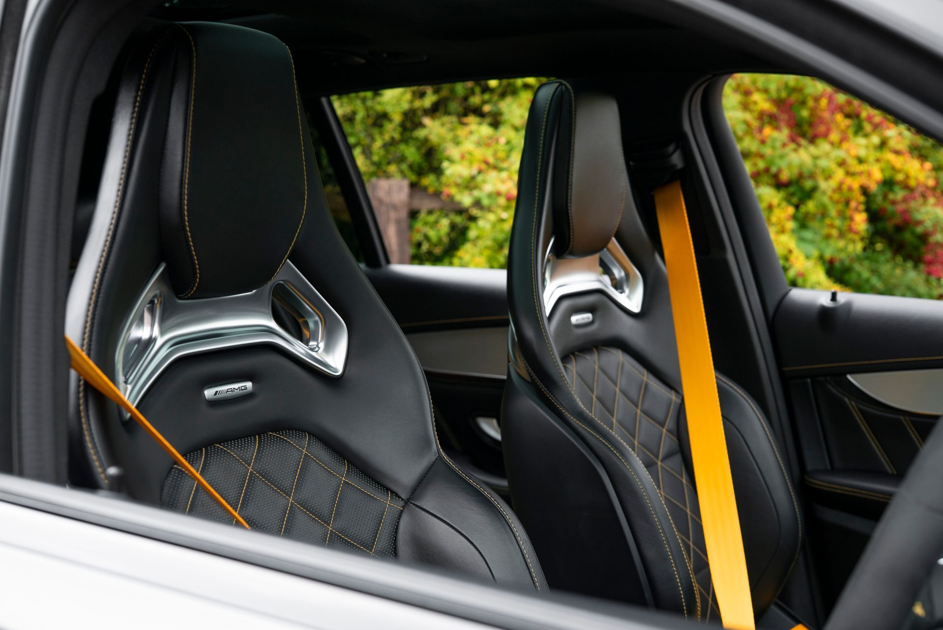 mercedes-benz mercedes GLC AMG 63 leather seats yellow seat belts d:class belt surrey near me