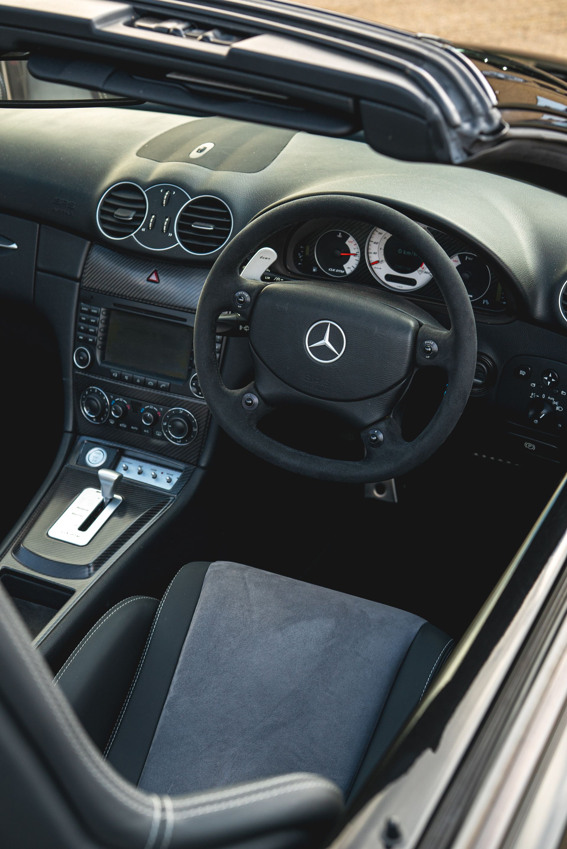 mercedes-benz clk dtm amg interior retrim leather alcantara carbon fibre d:class automotive convertible cabriolet black