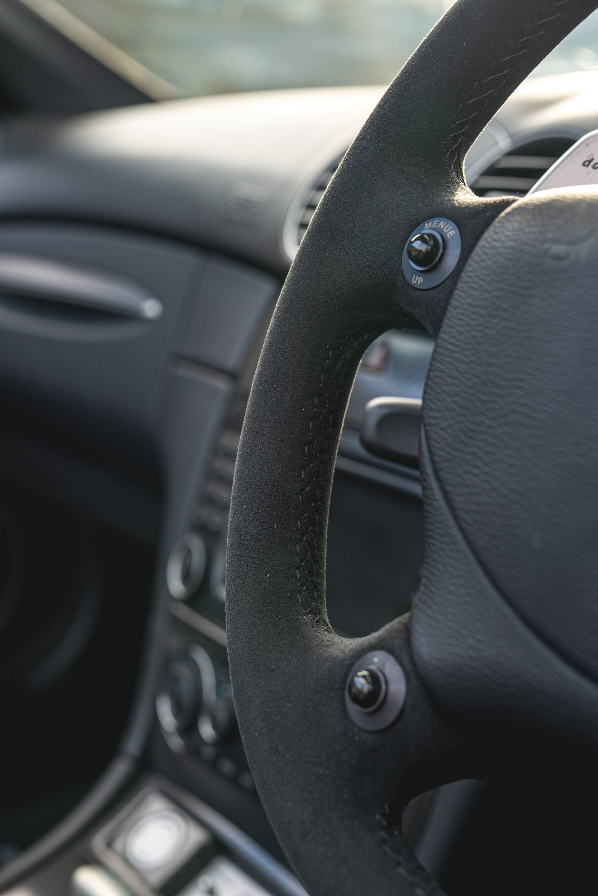 mercedes-benz clk dtm amg interior retrim leather alcantara carbon fibre d:class automotive convertible cabriolet black