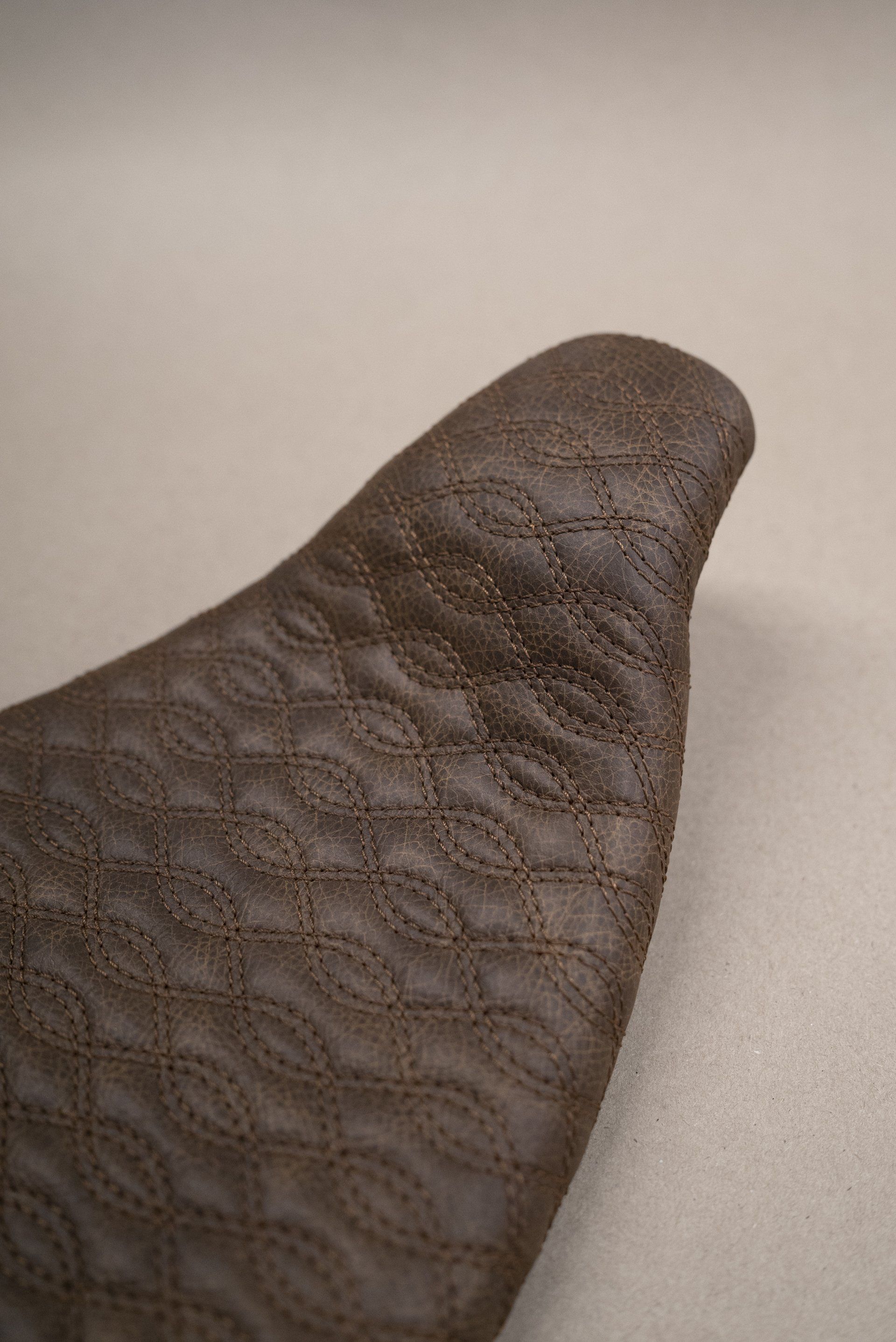 motorbike motor bike seat retrim leather distressed cnc pattern stitch stitching