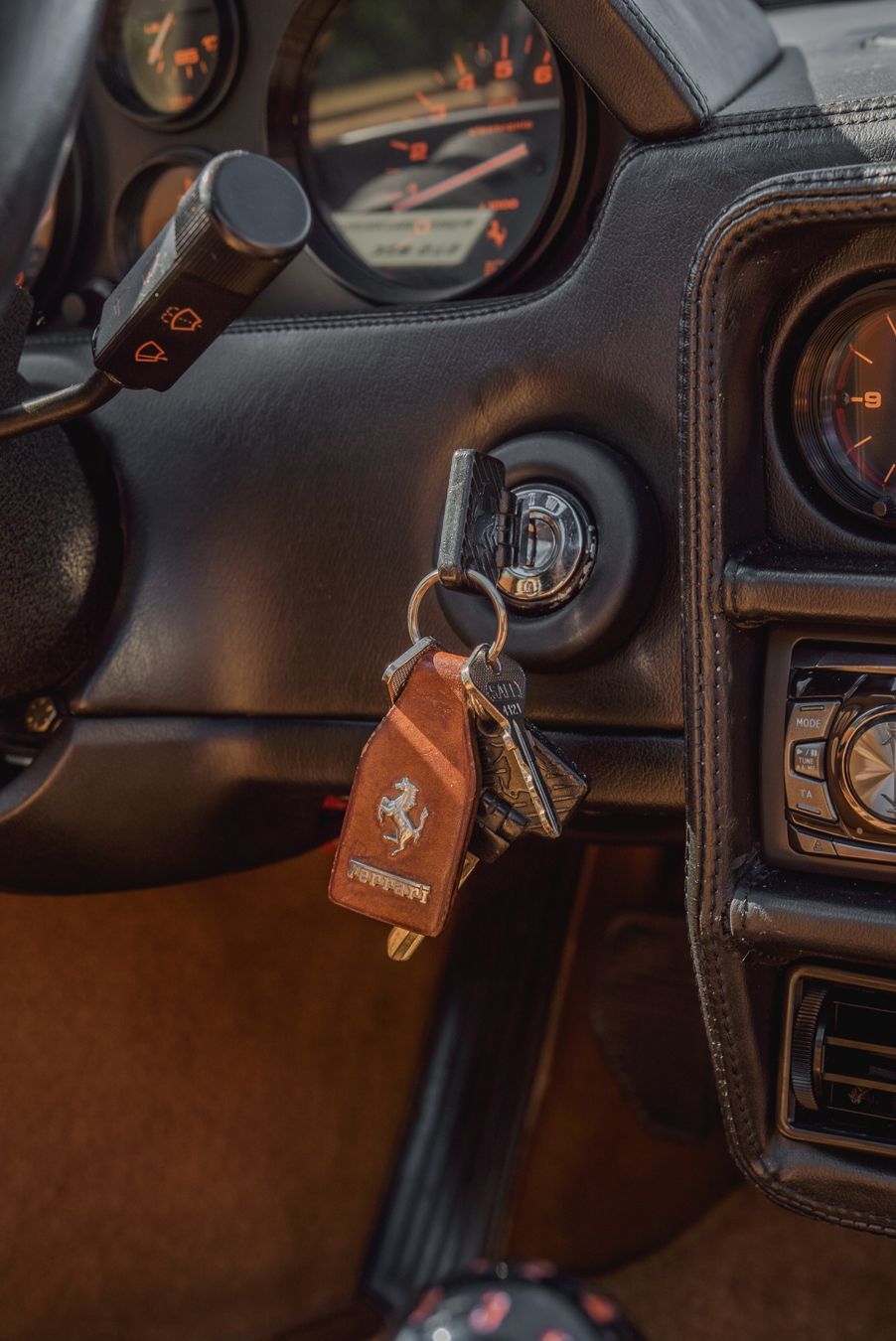 Ferrari 328 GTS interior retrim repairs leather seats sseat carpet targa open air convertible vehicle upholstery trim recover tan beige d:class dclass auto automotive