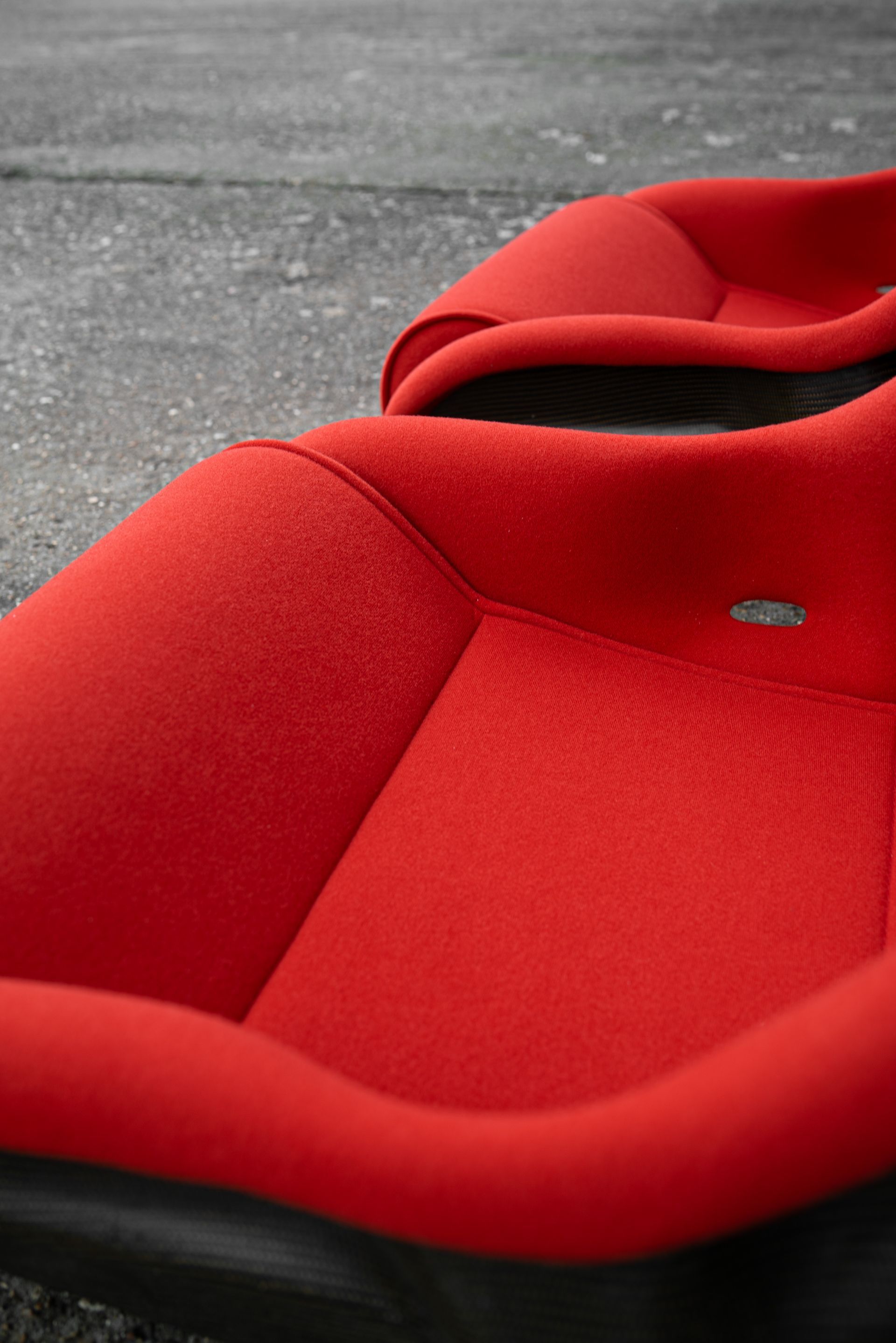 Ferrari f40 racing seat seats retrim nomex red cloth d:class auto automotive restoration reupholster pair surrey