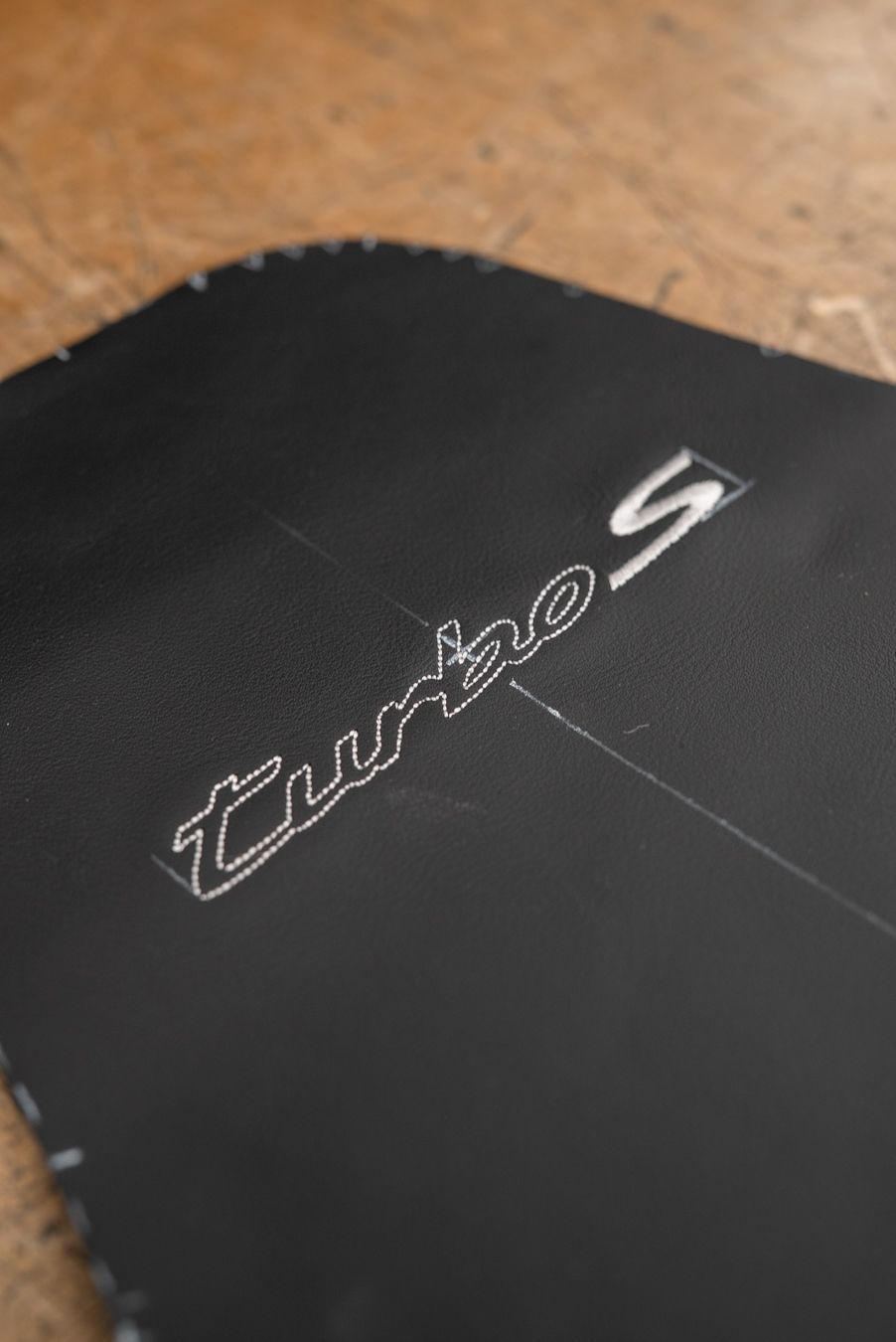 Porsche 911 Turbo S seat retrim leather alcantara embroidery logo oem upholstery reupholster near me dclass d:class